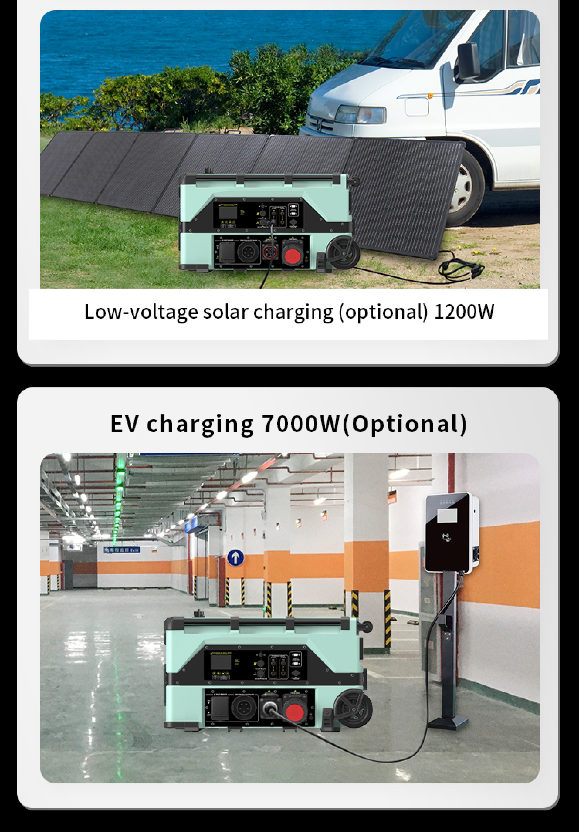 Solar charging with van